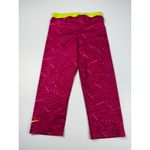 Nike  Pro Capri Leggings Athletic Training Fitness Pink Yellow Size M‎ Photo 5
