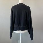Nike Cropped Logo Sweatshirt Contrast Stitch Oversized Black Size XS Photo 3