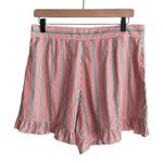 See By Chloe SEE BY CHLOÉ Neo Janis Striped Cotton Poplin Frill Shorts Red Multicolored Photo 0