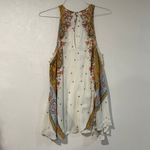 Free People  Intimately Boho Floral Paisley Swing Tank Top SZ S Cream Multicolor Photo 3