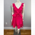 Boutique Hot Pink Ruffle Fit N Flare Dress Photo 2
