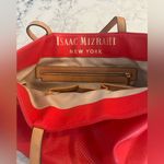 Isaac Mizrahi  red leather tote handbag purse Photo 1