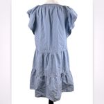 Pinch Cotton Ruffle Relaxed Peasant Coastal Dress Size Small Blue Photo 2