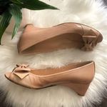 Stuart Weitzman  patent peep toe bow wedge heels Photo 2