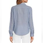 Lilly Pulitzer Seaview Pinstripe Point Collar Long Sleeve Button Down Blouse Photo 2