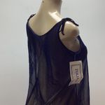 Zuliana Metallic Blue Shoulder Tie Mesh Cover Up Dress. Size undefined Photo 3