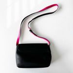 Kate Spade MADIE PUTNAM DRIVE Black Leather Cross Body Bag Hot Pink Contrast EUC Photo 2