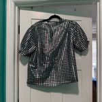 J.Crew NWT  Silver and Black Gingham Luxrex Top, size XXL Photo 2