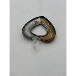 Glass Heart Pendant Brown and Grey Vintage Pre Photo 2