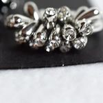 Cookie Lee NWT  Crystal Cluster Cocktail Statement Black Silver Tone 2 Rings Sz 8 Photo 3