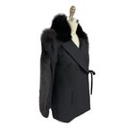 VTG VICTORIA NEW YORK Black Wool & Fur Coat Sz. 12 Size M Photo 5
