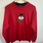 Vintage top stitch snowman crewneck Red Size L Photo 6