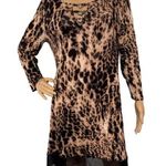 Cable & Gauge  Leopard Print Long Sleeve Tunic Dress Size L Photo 0