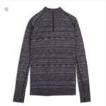 Lululemon Women’s Size 6 Restless Pullover Top Gray Print 1/4 Zip Photo 1