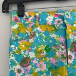 ZARA Floral Printed Linen Blend Mini Flare Trousers Photo 4