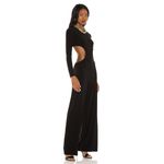 Norma Kamali Black Open-Back Stretch-Jersey Wide-Leg Jumpsuit - XS / FR 34 Photo 1