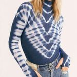 Free People Psychedelic Turtleneck Top Blue Photo 0