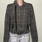 Ashley Outerwear  by 26 international black yellow plaid jacket woman size Medium Photo 0