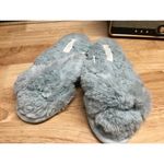 Abound  Slippers Women's US Small (5-6) Silver Faux Fur Slip-On Slide Cozy Fuzzy Photo 1