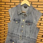 Bebe  Denim Button Front Dress‎ Size XL Photo 2