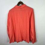 Finity Women Linen Blend Blouse 22/24 Coral Button Up Shirt Coastal Grandma Chic Orange Size 22W Photo 6