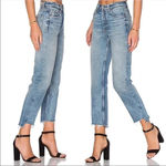 GRLFRND Helena High Rise Straight Leg Jeans Button Fly Raw Hem Premium Size 27 Photo 2