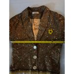 Jaime Lee Floral Lace Ruched Sleeve Blazer Jacket S Cottagecore Fairycore Fall Gold Photo 8