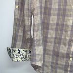 Anthropologie Isabella Sinclair Womens Purple Plaid Button Up Shirt Size XS Lace Photo 1