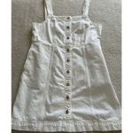 Madewell Tile White Denim Square-Neck Button Front Tank Mini Dress Size 14 Photo 6