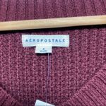 Aeropostale NWT Women’s Sz S Tawny Port Crop Top Waffle Knit V Neck Sweater Photo 6