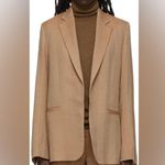 Toteme Brown Herringbone long sleeve wool blend wide lapel Blazer jacket 38 Tan Size undefined Photo 14