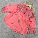 Johnny Was  Workshop Women’s Embroidered Bereginia V-Neck Blouse Boho in Coral S Photo 3