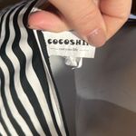 COCOSHIP  black and white striped halter swimsuit Photo 3