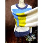 Aerie Oversized Bright Fluffy Soft Knit Collar Cuffs Flurry Crew Sweater L Photo 5