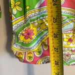 Julie Brown  New York Pink Green Yellow Paisley Tunic Shirt Dress Long Sleeve S Photo 7