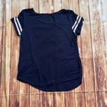 Free Kisses Womens Short Sleeve Scoop Neck Top Tee Navy Size Large Photo 3