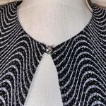 Vintage Y2k 90s Glitter Patterned 2 Piece Tank & Cardigan Set, Black/Silver, S Photo 5