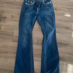 Rodeo Blessed Bootcut Flare Western Jeans Womens Sz 1 Y2K Thick Embroidery Blue Photo 0
