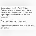 Sundry  Button Shoulder Wool Sweater Photo 10