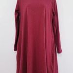 WVN For You Golden Shimmer Shift Dress Lagenlook Holiday Christmas Red Size L Photo 0