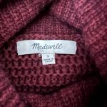 Madewell Side Button Ribbed Turtleneck Sweater in Heather Burgundy Cherry Size S Photo 4