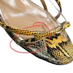 Aquazzura Carolyne Snakeskin Sandals Women’s Size 9 Yellow Strappy Heel Flawed Photo 10