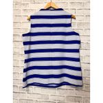 Talbots Plus Petite 1X Striped Sleeveless Knit Top w/ Button Detail Blue Photo 5