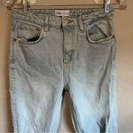 ZARA  Light Wash High Rise Straight‎ Denim Jeans Photo 9