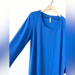 Last Tango Long Sleeve Sheath Dress with Overlay in Cobalt Blue Photo 1