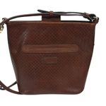 Brighton  Brown Ferrara elliette Embossed Leather Bucket Bag Photo 6