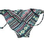 OP Swim Bikini Swim Bottoms Geometric Print Tie Sides Blue Pink Size S Photo 1