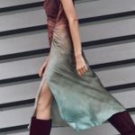 ZARA  dress midi satin tie dye fitted bodycon casual evening wedding cowl neck  Photo 9