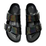 Birkenstock  x rick owens black leather iridescent holographic arizona sandals Photo 0
