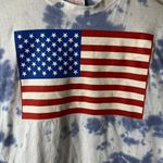Urban Outfitters American Flag T Shirt Vintage 90s White Blue Large L Made In USA Graphic Tee Photo 6